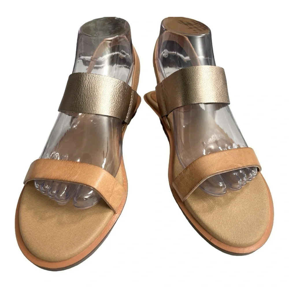 ANTHROPOLOGIE LATIGO slip on heeled strappy leather sandal 8.5M